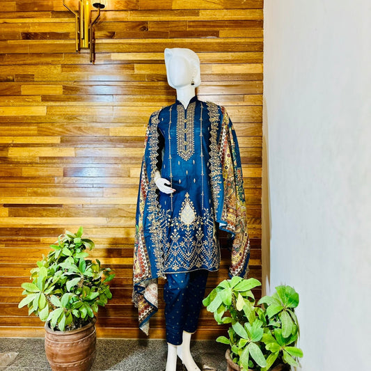 3-Piece suit | Fancy Khaddar | ready to wear