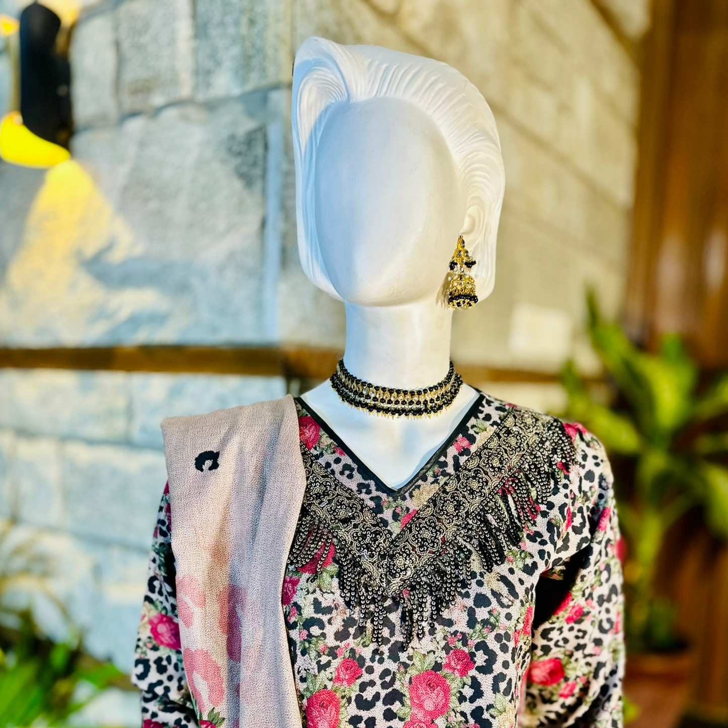 Stitched Digital Printed Dhanak |Three-Piece Suit | Multi-Season Party Wear