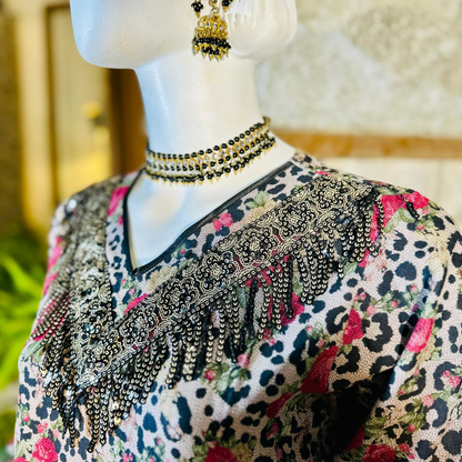 Stitched Digital Printed Dhanak |Three-Piece Suit | Multi-Season Party Wear