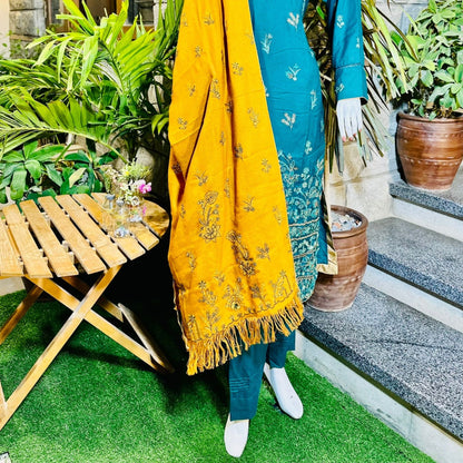 3-Piece Suit | Fancy Dhanak | Ready-made