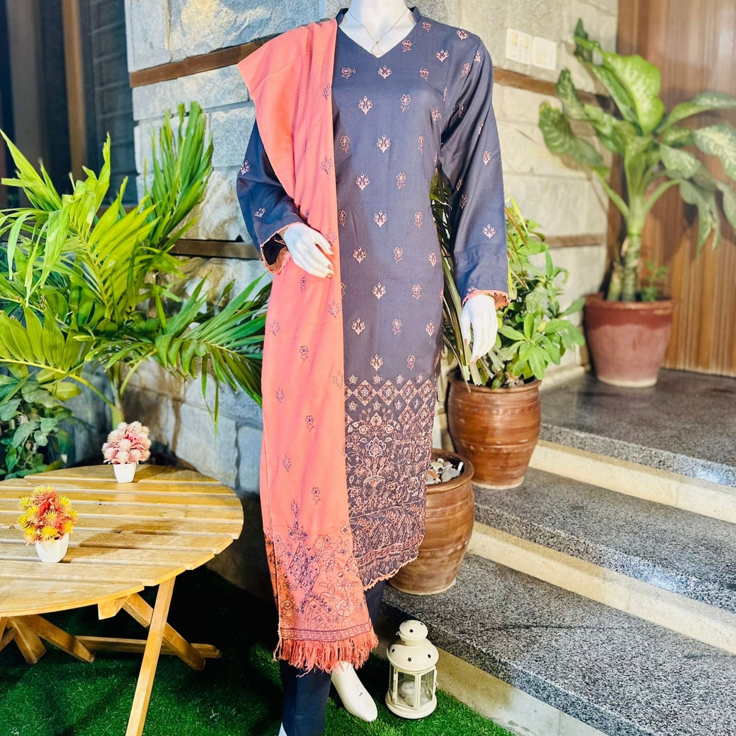 3-Piece Suit | Fancy Dhanak | Ready-made
