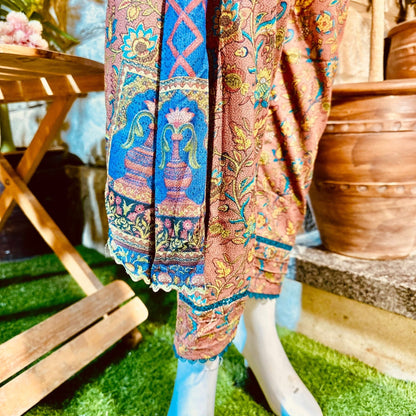 Stitched Digital Printed Dhanak |Three-Piece Suit | Multi-Season Party Wear