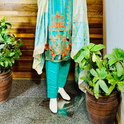 3-Piece suit | Fancy Khaddar | ready to wear